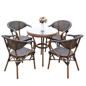 Ticari sınıf fransız açık bahçe restoran istiflenebilir alüminyum Bistro Cafe sandalyeler veranda mobilya takımı - Product Image 5