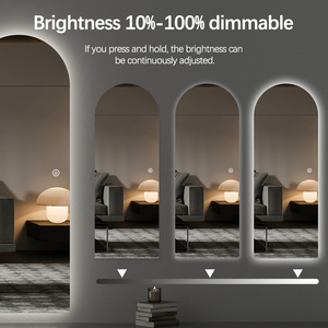 BOLEN Lớn Cửa Vòm Thông Minh LED Đèn Nền Đầy Đủ Chiều Dài Tầng Gương Treo Tường Gương Trang Điểm Với Đèn LED - Product Image 2