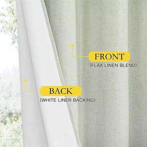 <strong>Sage</strong> <strong>Green</strong> Completely Shaded Linen Textured Draperies Noise Reducing Drapes White Lined Insulated Window <strong>Blackout</strong> <strong>Curtains</strong> - Product Image 4