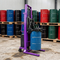 Transpalett semi-électrique robuste à levage rapide pour fûts, hauteur de levage 2000 mm, avec batterie et système de stabilisation WindSail