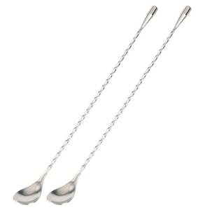 Cuillère à bar en acier inoxydable 304 à fond rond, cuillère à bar en spirale, cuillère à cocktail, outils de bar pour Spain Abbey's <span class=keywords><strong>Ganter</strong></span> - Product Image 2