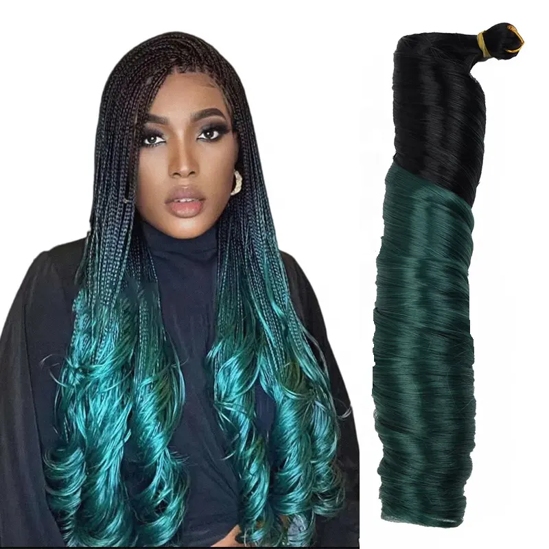 14Inch 18Inch 24Inch Display Pony Style Crochet Braid Spiral Loose Wave Hair Extension French Curl Synthetic Curly Braiding Hair
