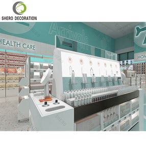 Comptoir de réception pour magasin de soins de la peau au détail, présentoir personnalisé pour boutique de maquillage avec meubles en bois pour boutique de parfums, décoration - Product Image 3