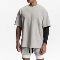 Logo personnalisé 95% coton 5% Spandex T-shirts respirant acide lavage sérigraphie entraînement Vintage Sport T-shirts pour hommes
