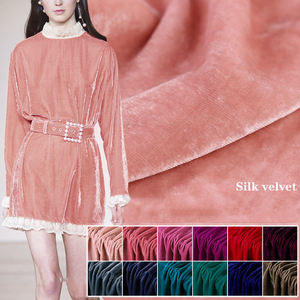 Tessuto in <span class=keywords><strong>Seta</strong></span> 100% Mulberry Blu, Rosso e Bianco, Traspirante, Morbido e Liscio, Velluto Rosso alla Moda con Colori Multipli - Product Image 6