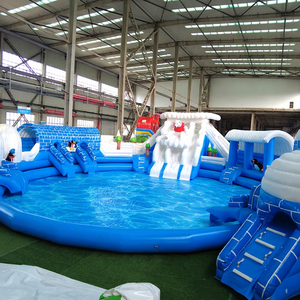 Piscine gonflable sur le thème du monde des glaces Winsun personnalisable, toboggan aquatique, matériau PVC, certifié CE, imperméable, ignifuge - Product Image 1