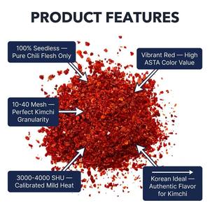 Fiocchi di Peperoncino Rosso Essiccati al <span class=keywords><strong>Sole</strong></span> di Qualità Premium, Spezia per <span class=keywords><strong>Cucina</strong></span> Coreana Gochugaru - Product Image 3