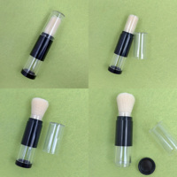 Pinceau à poudre rétractable, outil de maquillage adapté à la poudre solaire SPF, à la poudre tonifiante et au blush, pinceaux de maquillage végétariens.