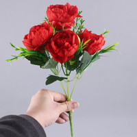 Bunga Peony Buatan dari Sutra, Bunga Peony Palsu, Buket Bunga Artifisial untuk Pernikahan, Rangkaian Bunga, Dekorasi Meja