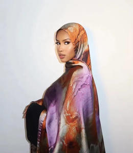 Foulard Long Imprimé Soie Imitation Haut de Gamme pour Femme, Léger et Confortable, Voile Musulman d'Été, Idéal pour le Commerce Transfrontalier - Product Image 4