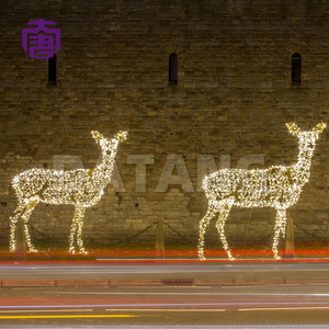 Outdoor Ip65 <b>Warm</b> <b>White</b> Led Family Reindeer Sculpture <b>Light</b> Resort Theme Park Garden Yard <b>Christmas</b> Festival Decoration - Product Image 4