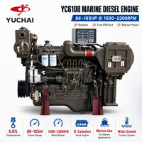 Moteur diesel marin SCDC Yuchai YC6108 YC6B 86-165HP 1500-2300RPM 6 cylindres refroidi par eau pour propulsion de bateau