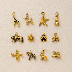 อาณาจักรสัตว์สามมิติ |   จี้สแตนเลสสตีลชุบทอง 18K PVD |   จี้รูปสุนัข แมว นางเงือก สิงโต นกพิราบ หมี ยีราฟ ม้า สำหรับทำเครื่องประดับ - Product Image 6