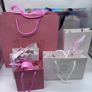 Sacs de shopping en papier kraft brun personnalisés avec logo, pour vêtements, bijoux, boutiques, artisanat, vente en gros, avec poignée en ruban - Product Image 2
