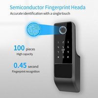 Serrure de porte intelligente biométrique extérieure étanche IP TTLock avec empreinte digitale, mot de passe, carte IC MHz et clé mécanique pour portail et porte d'entrée