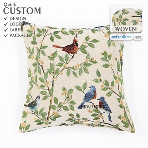 Trang trí nội thất vuông dệt động vật Mỹ in tấm thảm ném gối Bìa bán buôn tùy chỉnh thiết kế Jacquard Cushion Cover - Product Image 1