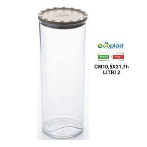 Barattolo in Plastica Grigio Tortora Corolla XL 2L Elegante Contenitore per Conservazione - Product Image 1