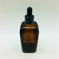 Bouteille compte-gouttes en verre, de forme carrée, rose, 100g, 100ml, pour essence et crème