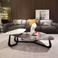 2024 dernier ensemble de Table basse de luxe irrégulière Table basse en pierre combinaison de meubles de salon