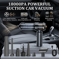 Aspirateur à main sans fil portable mini 18000pa, aspirateur de voiture sans fil puissant alimenté par batterie et souffleur d'air