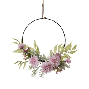 Dahlias artificiels Lantian à suspendre au mur, demi-cercle en tissu tissé plastique, décoration pour la maison et les mariages CF01263 - Product Image 5