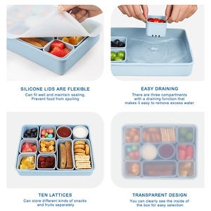 Trẻ Em Tùy Chỉnh Hộp Ăn Trưa Cho Các Trường Học Snack Container Xách Tay Silicone Chia Đồ Ăn Nhẹ Hộp Cho Trẻ Em Du Lịch Snack Hộp Lưu Trữ - Product Image 2