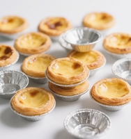 50 ml, 10 pièces, moules à tartelettes circulaires en aluminium, récipients en aluminium, barquettes à dessert, moules à gâteaux, compatibles micro-ondes et four, qualité alimentaire