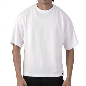 T-shirt Oversize Homme 240 GSM 100% Coton Fabrication OEM Personnalisée Haute Qualité Respirant Manches Courtes Uni Épaules Tombantes - Product Image 5