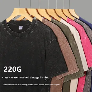 Camiseta Unissex de Manga Curta, Estilo Americano, Slim Fit, Vintage, Lavada, Respirável, Secagem Rápida, Anti-Pilling, 220g - Product Image 2