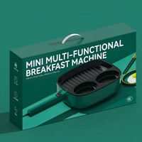 Mini-gril électrique multifonctionnel 1200W pour petit-déjeuner, avec contrôle mécanique, pour crêpes et toasts