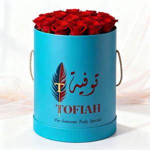 กล่องของขวัญทรงกระบอกแข็งแรงสีชมพูแบบดีลักซ์สำหรับขายส่ง เหมาะสำหรับงานแต่งงาน วันวาเลนไทน์ ใส่ดอกไม้ ตกแต่งด้วยกระดาษทรงกลม - Product Image 2