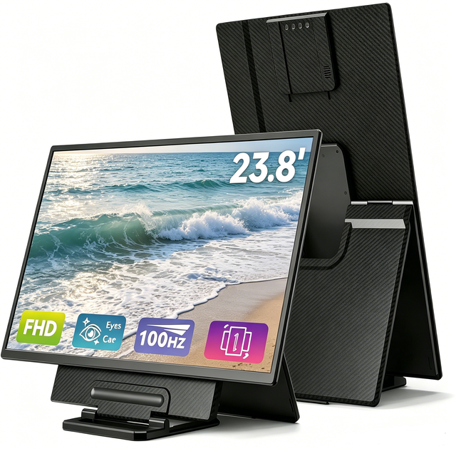 Monitor Dual External Portable Screen for Laptop 100Hz Refresh Rate Screen for Console Gaming and Phone Screen Casting