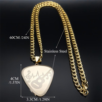 Kalung Liontin Nada Bass Gitar Hip-hop Bahan Stainless Steel yang Modis untuk Penggemar Musik