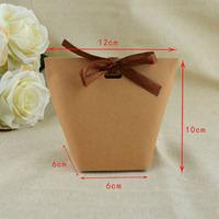 Boîtes cadeaux en papier kraft pour mariage, fête, bonbons, chocolat, petites, mini, avec ruban, livraison rapide et bon marché, faible MOQ