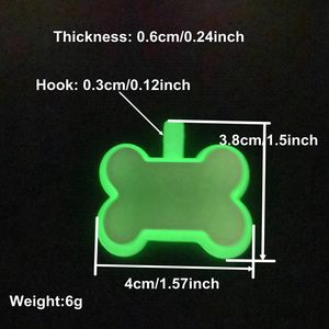 Kit de Etiqueta de Silicona para Perro con Forma de Hueso, Logotipo Personalizado con Láser, Brilla en la Oscuridad, con Cordón de Silicona - Product Image 2