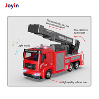 Camion de pompiers avec échelle aérienne de secours, jouet de 28 cm, à friction, rouge, avec flèche télescopique, sirène, lumière et son, pour enfants de 3 ans et plus