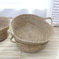 Lit d'été rond fait à la main pour chats et chiots nid de paille résistant à l'usure usage intérieur panier de lit pour chat