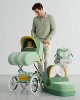 Poussette pliable pour nouveau-né, modèle cool, avec position assise et allongée, design royal européen, 3 en 1, cadre métallique