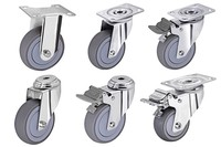 125mm SUS304 Support en acier inoxydable Plaque verrouillable Roulette 130kg Chargement Tpr Roulettes à vie pour l'industrie