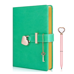 Promosyon hediye kız günlüğü Pu deri pembe günlüğü baskı özel kilit ile - Product Image 3