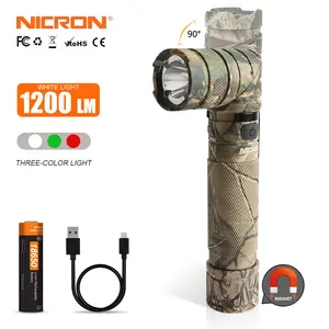 Nicron B70 Plus Aluminium starke magnetische Heck kappe taktische Taschenlampe für Nachtjagd Angeln mit grünem Licht wasserdicht