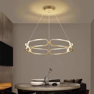 New Design Nordic Modern Minimalist bar Restaurant Shop Living Room Metal Ring <b>Chandelier</b> - Product Image 2
