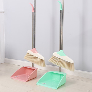 Ensemble balai et pelle en plastique avec manche en acier inoxydable, portable pour le nettoyage domestique - Product Image 1