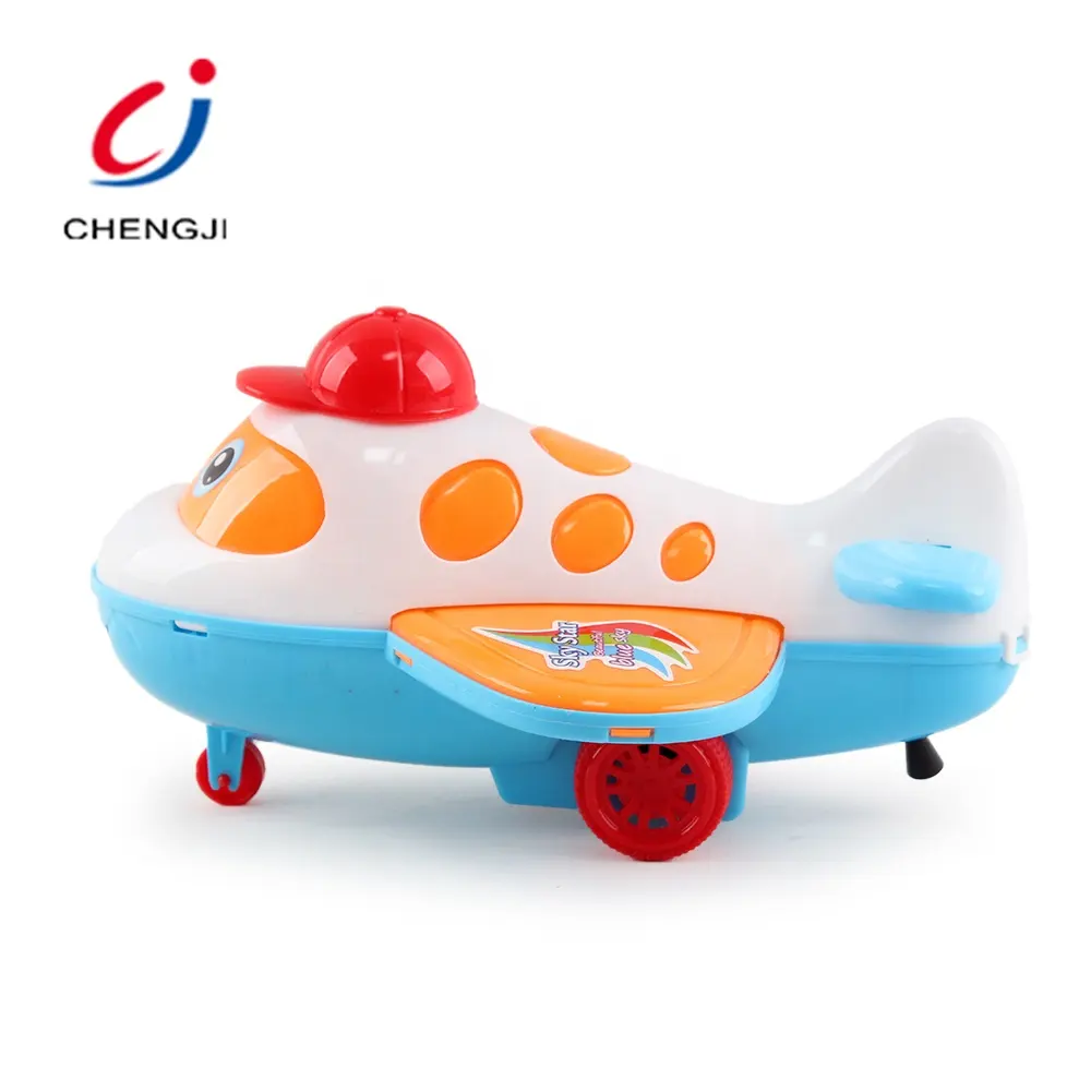 Goedkope Kids Bell Geluid Kleine Plastic Pull Lijn Leuke Cartoon Vliegtuig Speelgoed