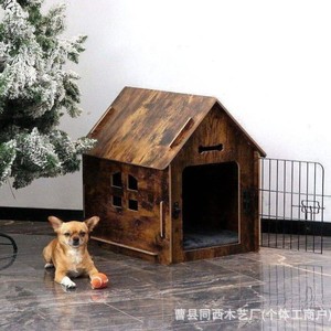 Casa de Madera para Perros, Caseta para Mascotas Pequeñas con Techo, Fácil de Limpiar, Uso Interior y Exterior, Casa para Gatos - Product Image 3