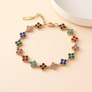 <span class=keywords><strong>Pulsera</strong></span> <span class=keywords><strong>de</strong></span> tenis Lucky Clover <span class=keywords><strong>de</strong></span> acero inoxidable con cadena, joyería ajustable con cierre <span class=keywords><strong>de</strong></span> extensión, regalo <span class=keywords><strong>de</strong></span> moda para mujer, colores al por mayor - Product Image 5