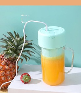 Nouvelle paille jus tasse ménage sans fil USB charge Portable fruits presse-agrumes Machine extérieur <span class=keywords><strong>compagnon</strong></span> tasse Smoothie mélangeur - Product Image 3