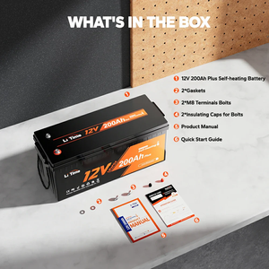 LiTime 12V 200Ah 플러스 자체 발열 LiFePO4 배터리 150W 가열 패드 200A BMS 미국 EU AU JP CA 재고 리튬 이온 배터리 팩 - Product Image 5