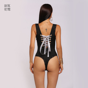 Nueva lencería sexy para adultos de estilo europeo y americano de Huaying, traje de baño de una pieza con aberturas, venta al por mayor del fabricante. - Product Image 1