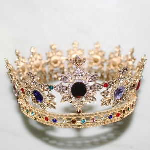 Couronnes de concours de beauté en or et argent, couronnes de reine en diamant, diadèmes pour filles, vente en gros d'usine, <span class=keywords><strong>pas</strong></span> <span class=keywords><strong>cher</strong></span>, personnalisable, assortiment complet - Product Image 2